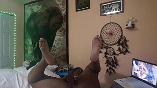 naejae fingering wet pussy watching lesbian porn?