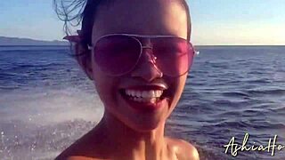 Asian Skinny Girl Escapes City For Tight Pussy Filling On Bed