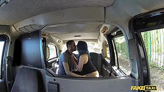 Horny Couple Engages In Random Sex In The Backseat Of A Fake Taxi