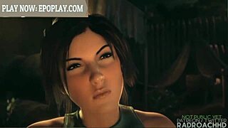 lara croft's 3d adventure with intense fucking and blowjobs