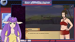 What happens when the brunette trainer uses her big tits and ass in Avatar hentai?