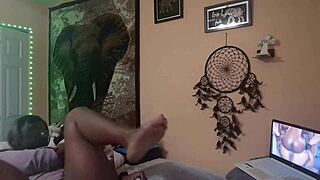 naejae fingering wet pussy watching lesbian porn?