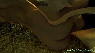 3d animated babe with huge tits sucks and rides massive cock in wild action