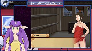 What happens when the brunette trainer uses her big tits and ass in Avatar hentai?