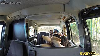 Horny Couple Engages In Random Sex In The Backseat Of A Fake Taxi