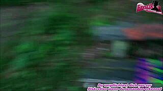 Turkish housewife gets pissing fun outdoors and in mouth