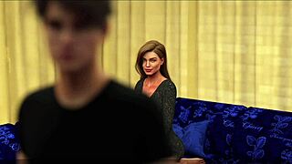 My hot stepmother helped me cum hard for the first time, measuring my huge load!