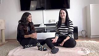 Kim and Emma have a hot lesbian scene with a magic wand