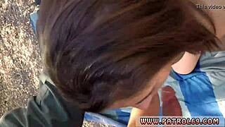 Black hoe gives blowjob, latina deepthroats first time on the border