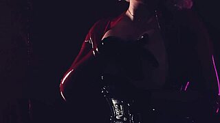 Pretty girl with natural tits enjoys fisting and latex