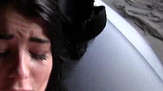 seducing the stranded teen with tight pussy and cum