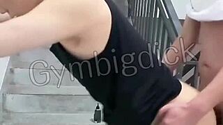 Gymbigdick pounds gay femboy boyfriend bareback outdoors in lingerie 😏