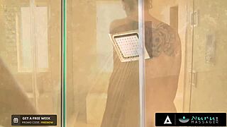 Tattooed Canadian masseuse handles monster cock deeply