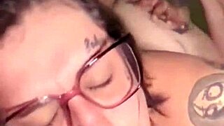 College geek gets doggy style sex in the library