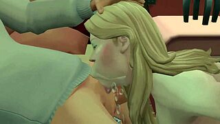 She keeps sucking that gooey cock in rough face fucking, he says