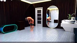 3D animated porn with busty mom in shower tease