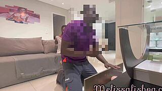 I Gave A Hot Blowjob To The Internet Technician And He Came On My Face John Coffee