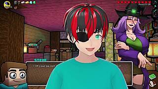 i'm the witch with big tits and ass riding in hornycraft parody