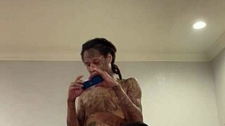 Masked tattooed guys run a train on me with handjobs and blowjobs in the orgy