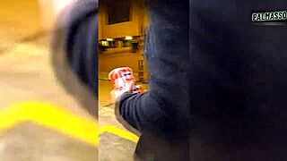 Young Indian babe tricked into POV blowjob and cumshot in store