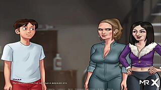 summertimesaga - teen girl shows her pussy in hentai anime scene e4 45