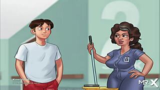 summertimesaga - teen girl shows her pussy in hentai anime scene e4 45