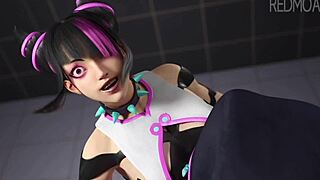 3D animated porn with Juri han, a popular anime MILF