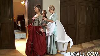 Two beautiful women enjoy hot lesbian sex
