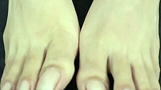 Hey, I’m playing with feet while stretching my tight hole.