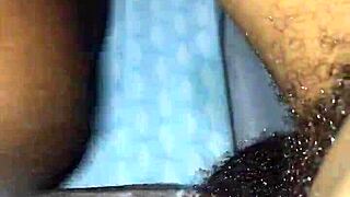 girl lies facedown for intense pussy action