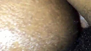 girl lies facedown for intense pussy action