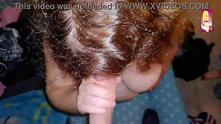 Amateur Wife Gives Intense Blowjob and Handjob to Big Cock