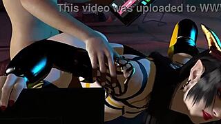 3D Asian Robot in Sexy Lingerie Outfit