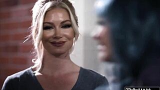 Busty Cheating Tenant Licks Milf Landlord Seductively.