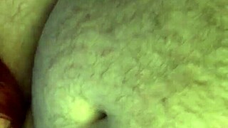 Intriguing redhead amateur in subtle ball licking and handjob session