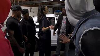 Police Officer Eliza Ibarra Sucks Off Gang Of Black Thugs 😏