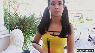 New maid kiarra nava introduced to the bangbros house for group doggystyle
