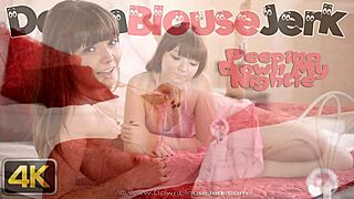 Cute Brunette Teases With Natural Perky Tits In Silk