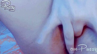 Close up of an amateur Asian woman fingering herself