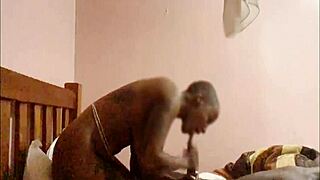 Beautiful black MILF with natural big tits, deep throat and anal sex in a preview