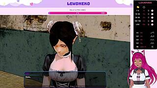 Vtuber LEWDNEKO PLAYS HAREM HOTEL PART 24. Big tits hentai maid slave.