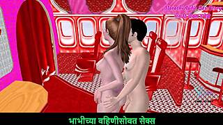 Beautiful couple in animated 3D cartoon enjoys emotional foreplay in Marathi audio sex story