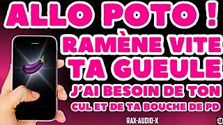 Open your ass wide for your buddy in this French gay audio