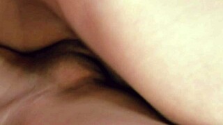 Big cock cums in shaved pussy of Asian whore