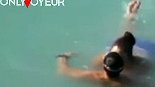 A fortunate man spotted a BBW mermaid in the sea and enjoyed her natural big boobs