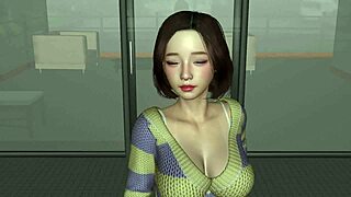 Beautiful anime sex with a perfect doll in a 3D game