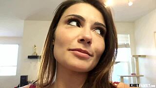 Aspen Reign seduces stepdad in kinky family vlog with close-up pussy play.