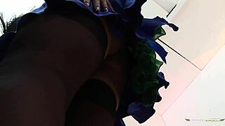 Amazing Milf In Stockings Moans While Giving Blowjob And Riding Cowgirl Until He Cums In Mouth