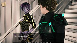 In this 3D anime tale, a curvy mature woman with big tits explores the unending void.