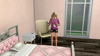 Straight Sims 4 girl got seduced by lesbian pro for first scissoring! 😍